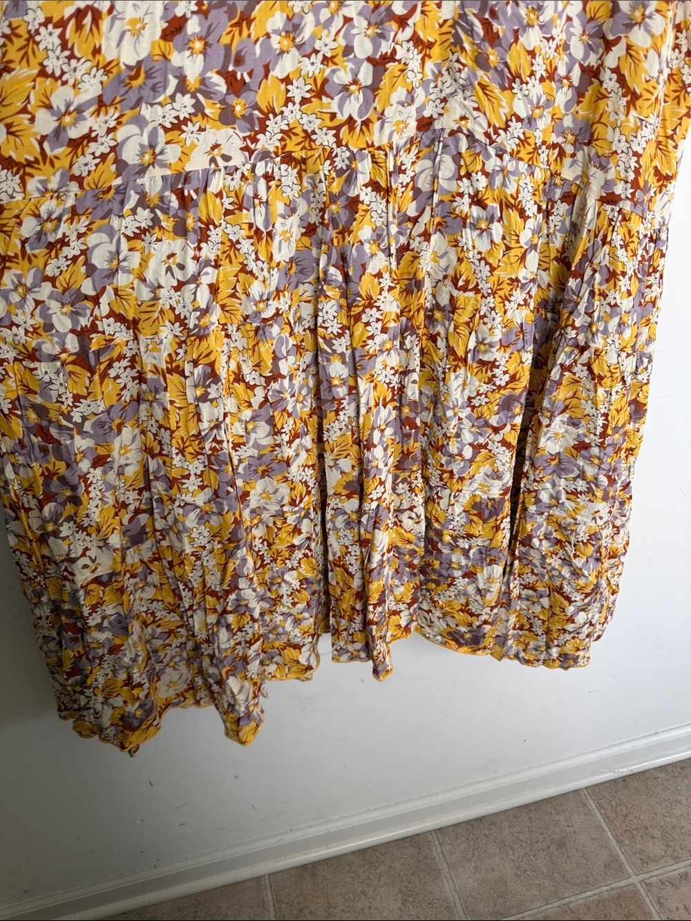 GiGiO Yellow Floral Tie-Neck Midi Dress - Picture 6 of 9